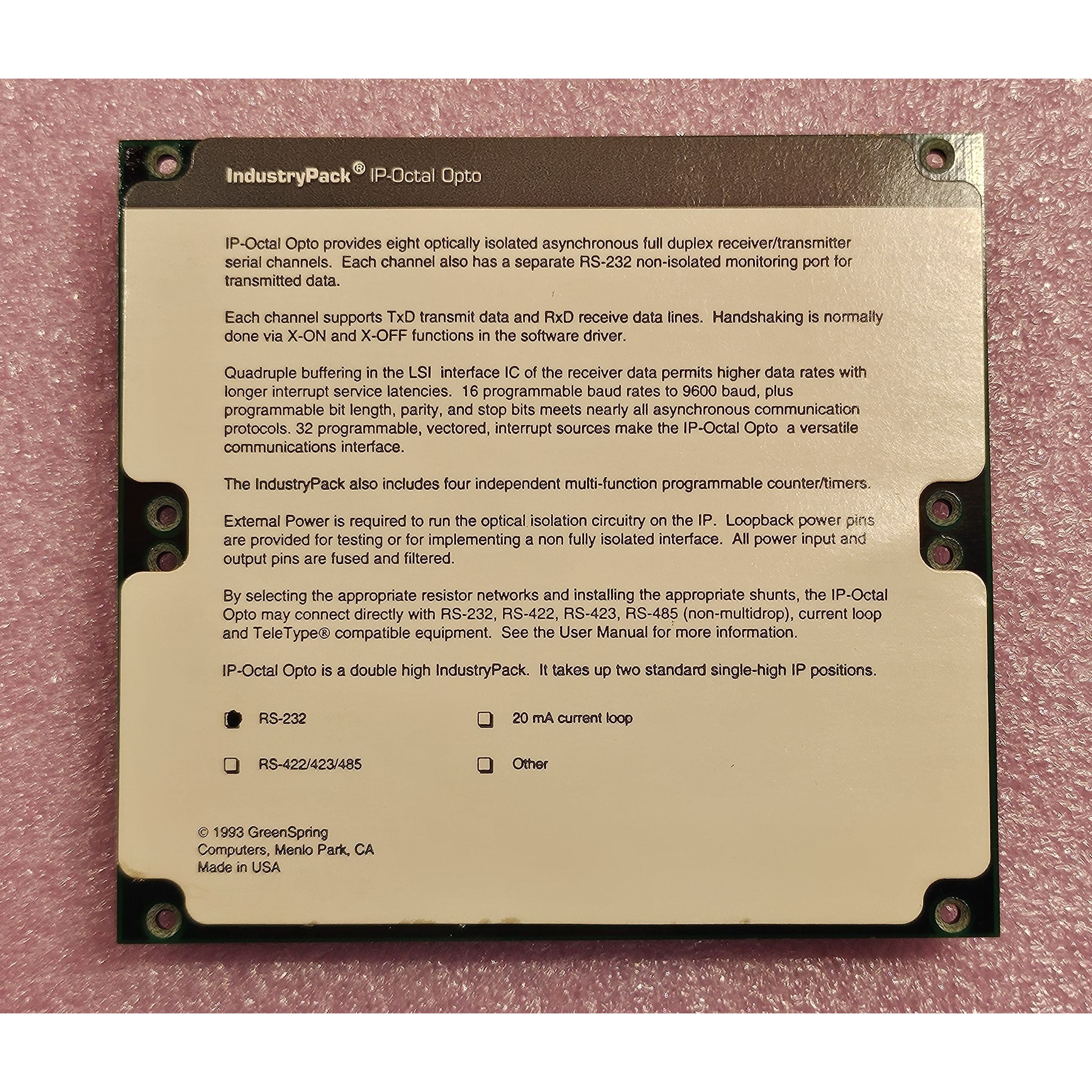IP OCTAL OPTO | GREENSPRING - SBS