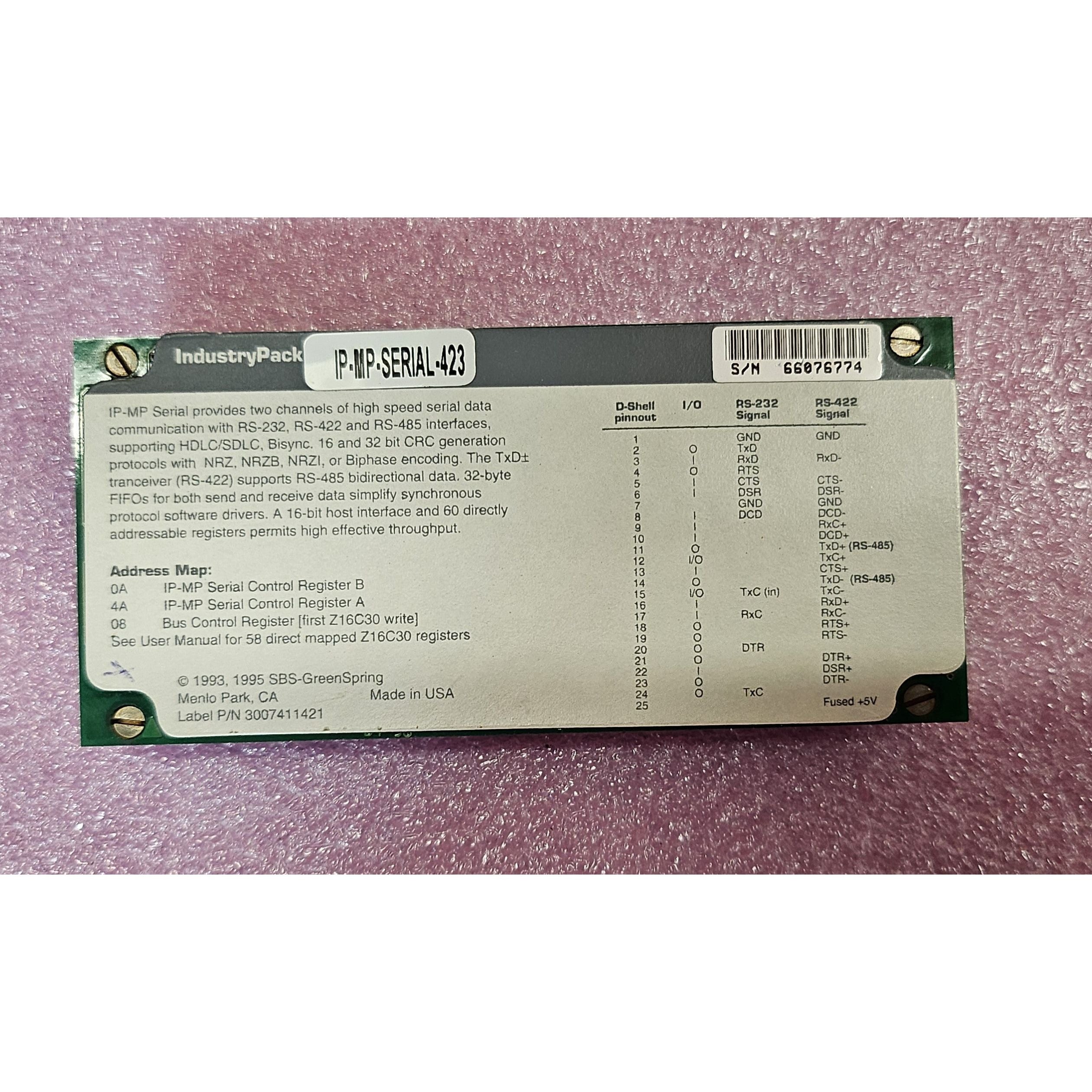 IP MP SERIAL 423  |  GREENSPRING - SBS